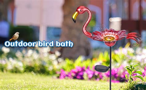 Amazon Mumtop Outdoor Bird Bath Solar Birdbath Small Birdfeeder