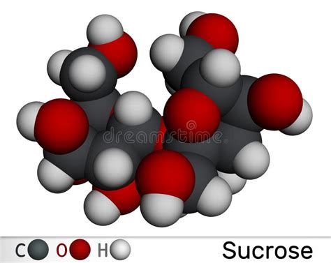 Sucrose Sugar Molecule. Molecular Model Stock Illustration ...