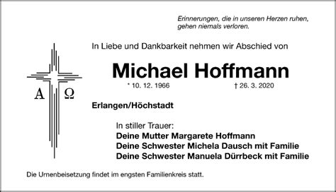 Traueranzeigen Von Michael Hoffmann Trauer Nn De