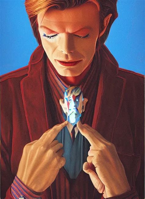 Krea Twin Peaks Poster Art Portrait Of David Bowie Arriving In Small