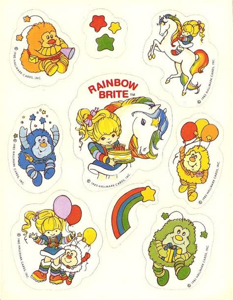 Vintage 80s Hallmark Rainbow Brite Sticker Sheet Rainbow Brite