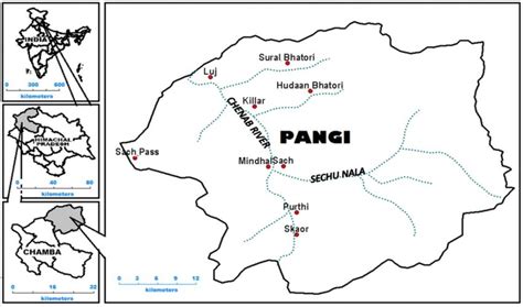 Map of Pangi Valley in Chamba District, Himachal Pradesh | Download Scientific Diagram