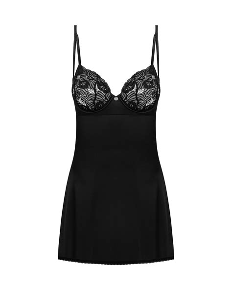 Obsessive Lingerie Serena Love Sexy Chemise In Raso E Pizzo Con