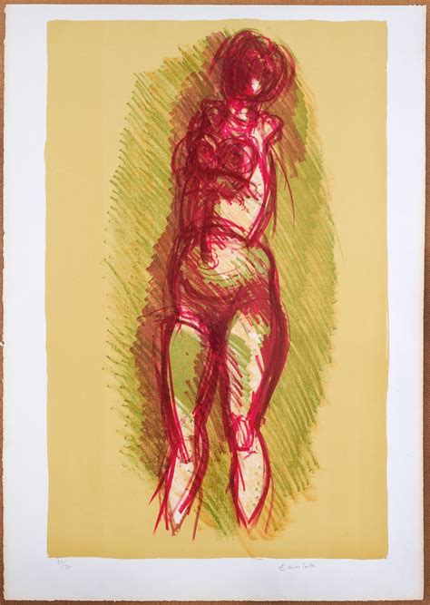 Lithograph Nudo Femminile By Ennio Morlotti Edition