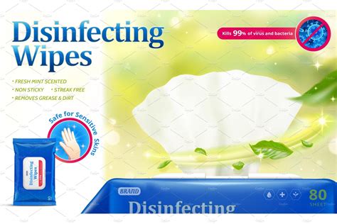 Disinfecting Wet Wipes Ad Template Flyer Templates Creative Market