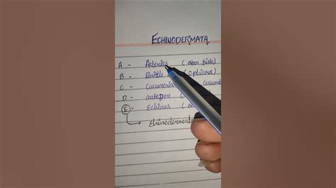 Echinodermata examples mnemonic!!#shorts #youtubeshorts #biology #animalkingdom #viral #neet ...