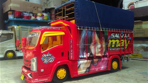 MINIATUR TRUK ISUZU ELF NMR 71 Atau Giga Mbois Terpal Sumatera