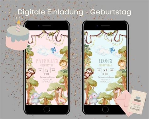 Digitale Einladung Personalisierte Ecard Kindergeburtstag Etsy De In