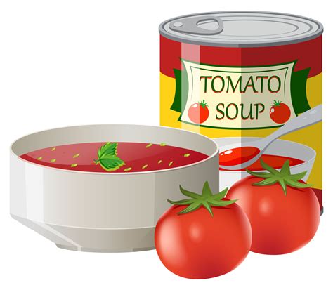 Fresh Tomatoes And Tomato Soup In Can Vector Art At Vecteezy