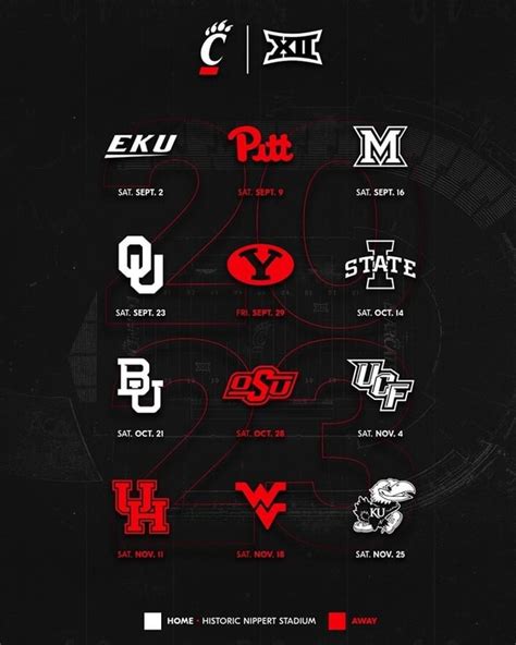 The 2023 Bearcats Football Schedule released! 🔴⚫🏈 #BIG12 # ...