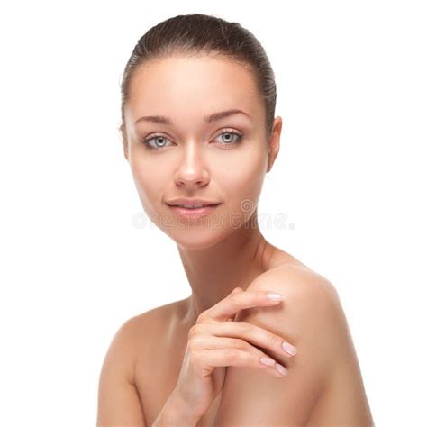 Beautiful Young Woman With Fresh Skin Of Face Stock Image Image Of