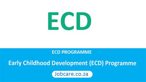 Early Childhood Development Ecd Programme Jobcare