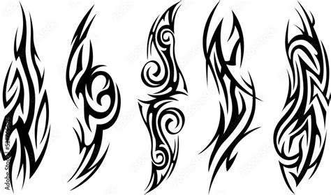 Vector tribal tattoo. Silhouette illustration. Isolated abstract ...