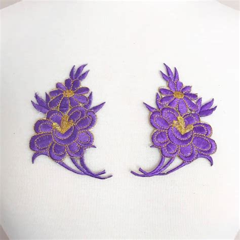 Floral Embroidered Patch - Shine Trim