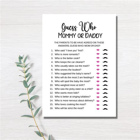 Guess Who Mommy or Daddy, Guess Who Baby Game, Mom or Dad, Mommy or