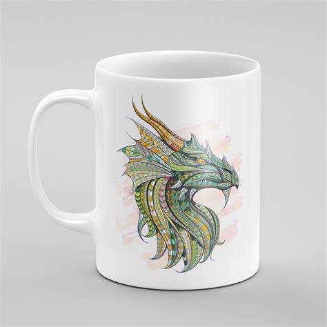 Dragon Patterned Face Coffee Mug Dragon Mug Birthday | Etsy