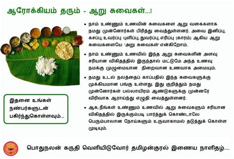 Benefits Of 6 Tastes In Tamil Healthy Preschool Snacks Health