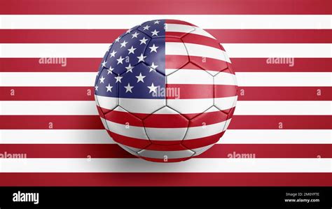 Soccer ball USA flag on a USA flag background. 3D illustration Stock ...