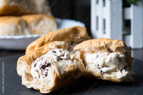 Filipino bread with ice cream Stock Photo | Adobe Stock