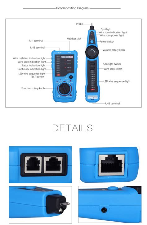 Bside Fwt Rj Rj Wire Tracker Tracer Telephone Ethernet Lan Rj