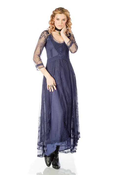 Nataya 40163 Downton Abbey Tea Party Gown In Royal Blue