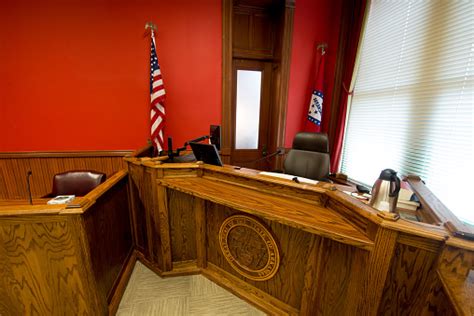 Courtroom Judges Bench Stock Photo - Download Image Now - iStock