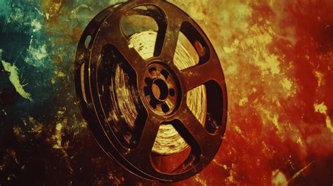 Retro Film Reel with Grunge Texture Overlay Vintage Media Background ...