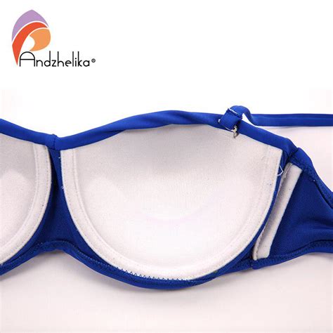Buy Andzhelika Sexy High Waist Swimsuit Women Solid Mesh Bikini Set