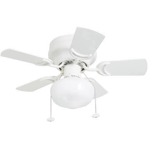 Prominence Home Hero White Low Profile Ceiling Fan With Light