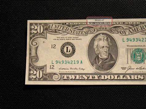 1985 $20 Dollar Bill San Francisco Small Note " Crisp Choice Uncirculated