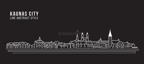 Cityscape Building Line Art Vector Illustration Design Stock Vector Illustration Of Estate