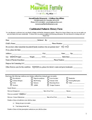 Fillable Online WW Pediatric History PatientPop Fax Email Print