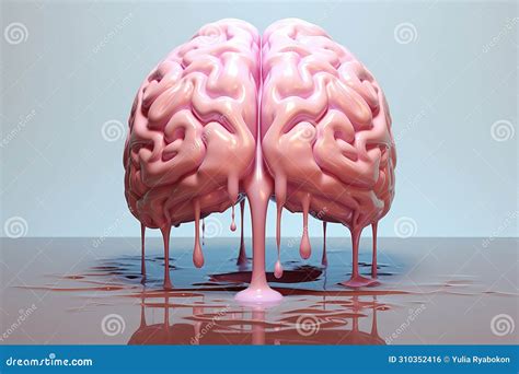 Thought Provoking Melting Brain Idea Generate Ai Stock Illustration