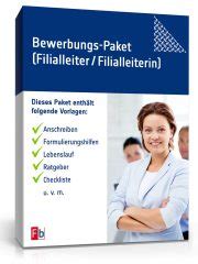 Filialleiter Filialleiterin Bewerbungs Paket