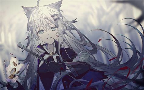 Wallpaper Lappland Arknights Anime Girls Wolf Girls X