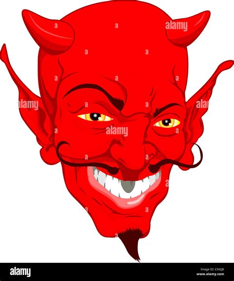 A red cartoon style devil face Stock Photo - Alamy