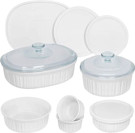 Amazon CorningWare French White 12 Pc Ceramic Bakeware Set With