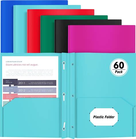 Amazon Pack Heavy Duty Plastic Folder Pocket Letter Size