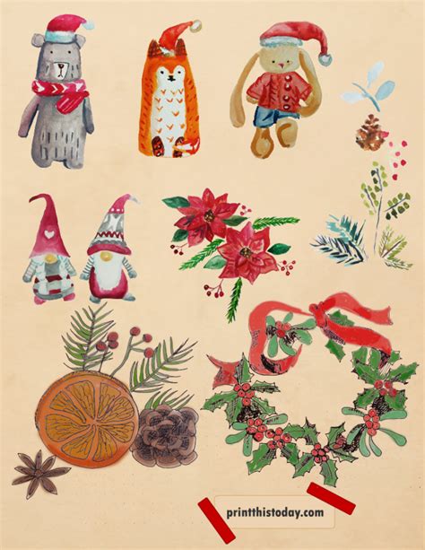 Free Printable Christmas Stickers Cute Vintage