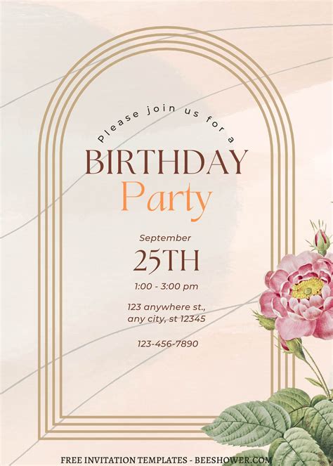 Awesome FREE PRINTABLE 8 Boho Arch Editable Canva Invitation