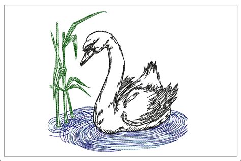 Swan Embroidery Design Embroidery Escape