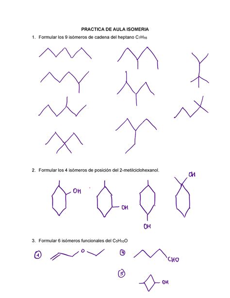 Semana Isomeria Ejercicios Realizados En Casa Pr Ctica Qu Mica