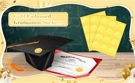 Amazon SICOHOME Gold Embossed Graduation Stickers Class Of 2024 1