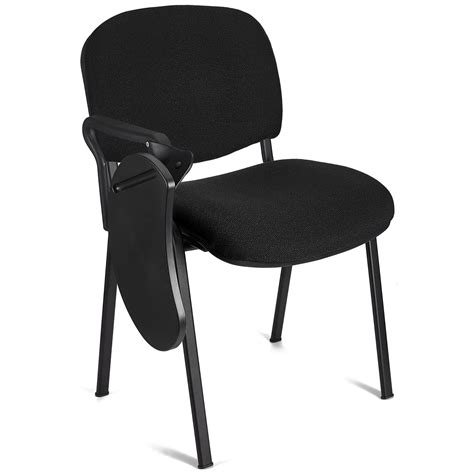 Lot 5 chaises visiteur MOBY avec TABLETTE écritoire rabattable Noir