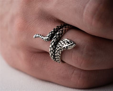 Snake Ring Silver Men Serpent Ring Snake Silver Jewelry Etsy