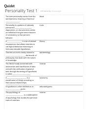 Personality Test 1 Flashcards Quizlet Personality Test 1 216 Terms