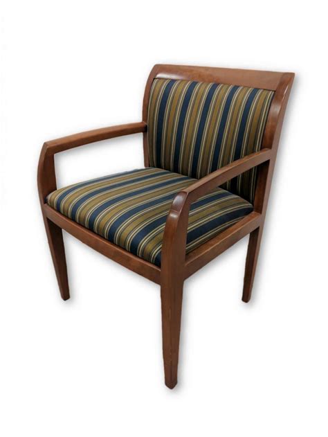 David Edward Blue And Gold Striped Executive Guest Chairs By David Edward