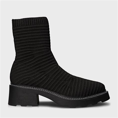 Bota Tratorada Knit Preto