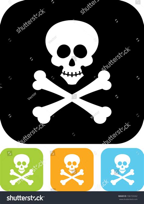 Jolly Roger Skull Bones Pirate Emblem เวกเตอร์สต็อก ปลอดค่าลิขสิทธิ์