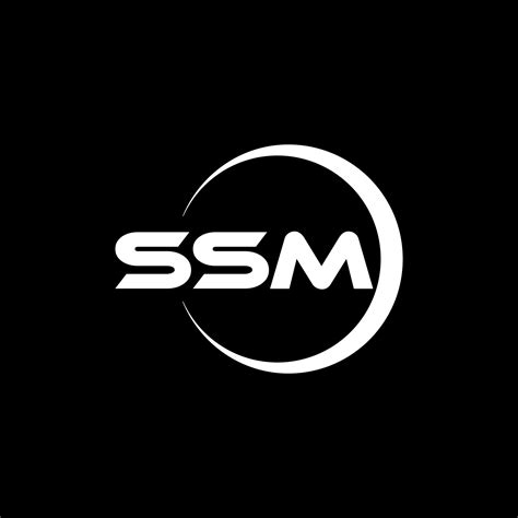 ssm letter logo design  black background  illustrator vector